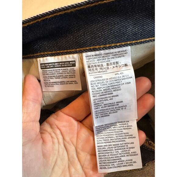 Levis 501 Jeans Mens Size 40x38 Blue Original Shrink to Fit Button Fly Raw Denim - Picture 7 of 12